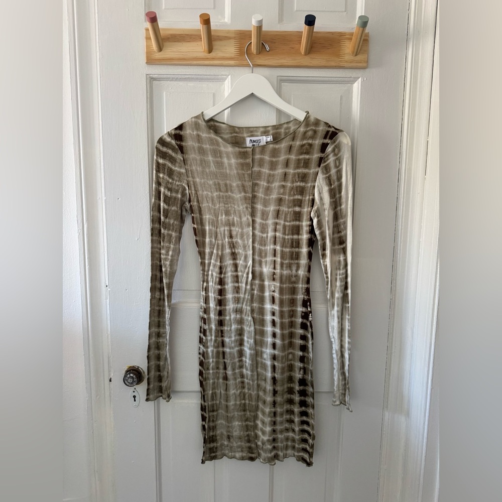Women's Tie-Dye Dress - Olive
